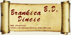 Brankica Dinčić vizit kartica